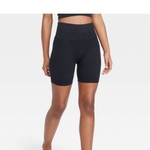 Women’s high-rise ribbed seamless biker shorts 7”